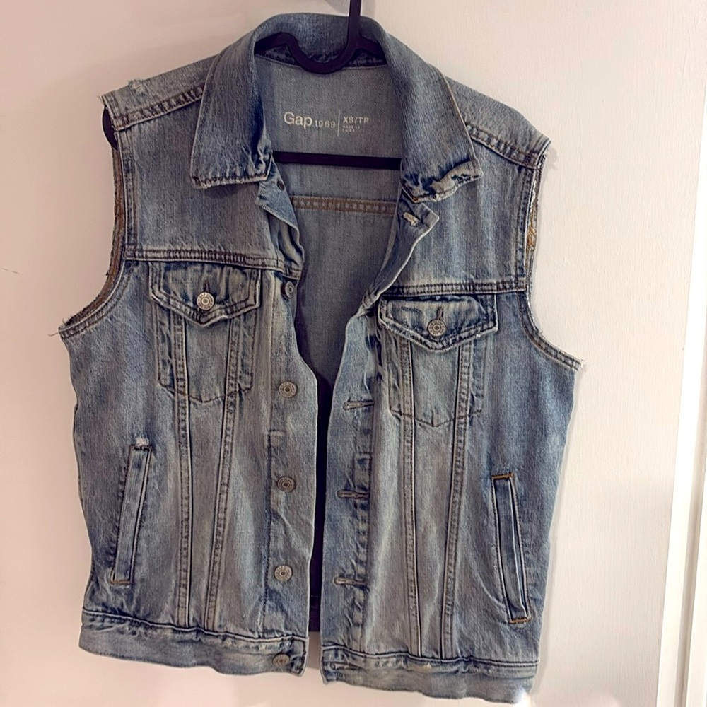 Vintage denim jean vest xs